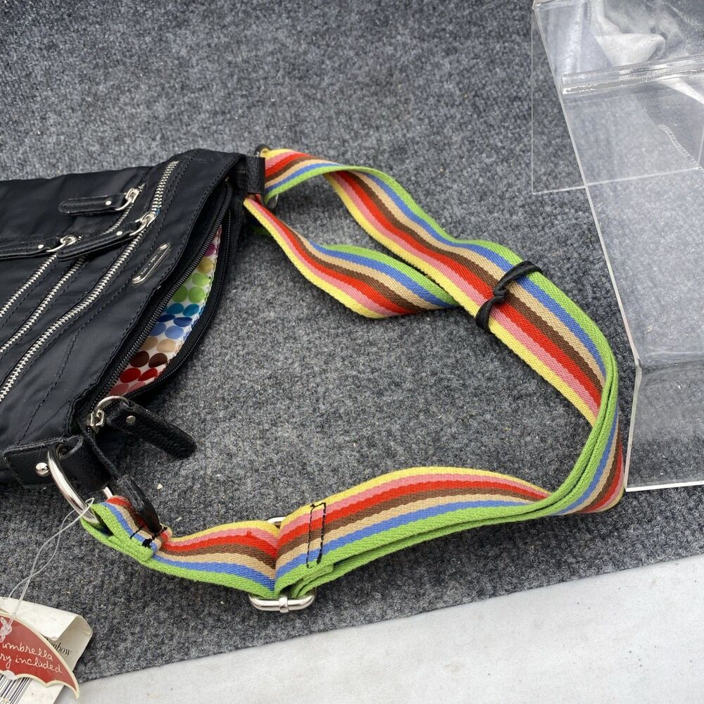 Franco Sarto Organization Over The Rainbow Black Crossbody Bag NWT Travel Retro - Picture 11 of 16
